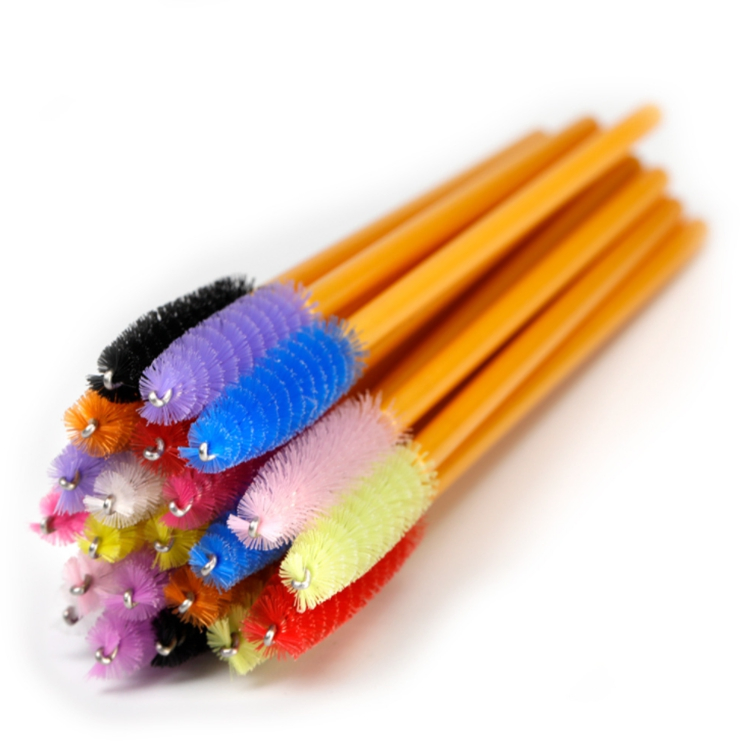 Eco Disposable Spoolie Golden Handle Eyelash Mascara Brushes Black Pink and Gold Lash Extension Mascara Wands