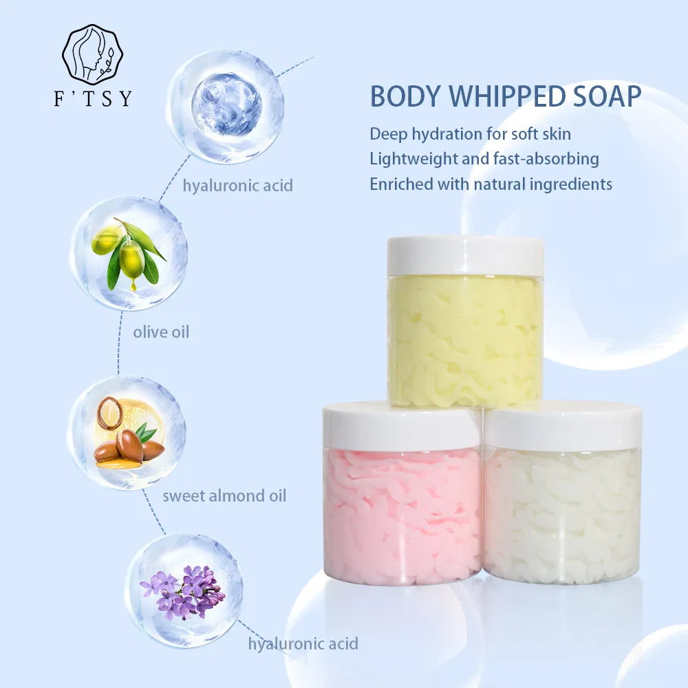Private Label Vegan Nourishing Fruit Body Polish Exfoliating Body Whipped Soap