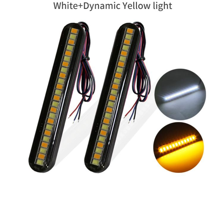 LED License Plate Lamp - 3W 24 SMD, Dual Color, Dynamic Turn/Brake/Tail Light, DC 10-30V, Waterproof