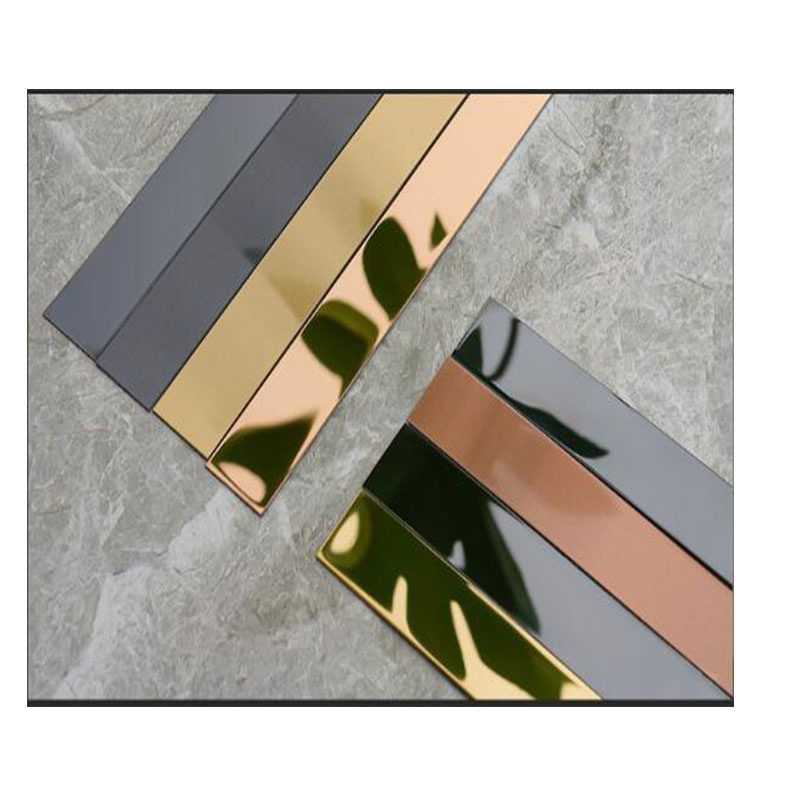 Titanium Decorative Lines Stainless Steel Flat Rock Panel Metal Edging Strips