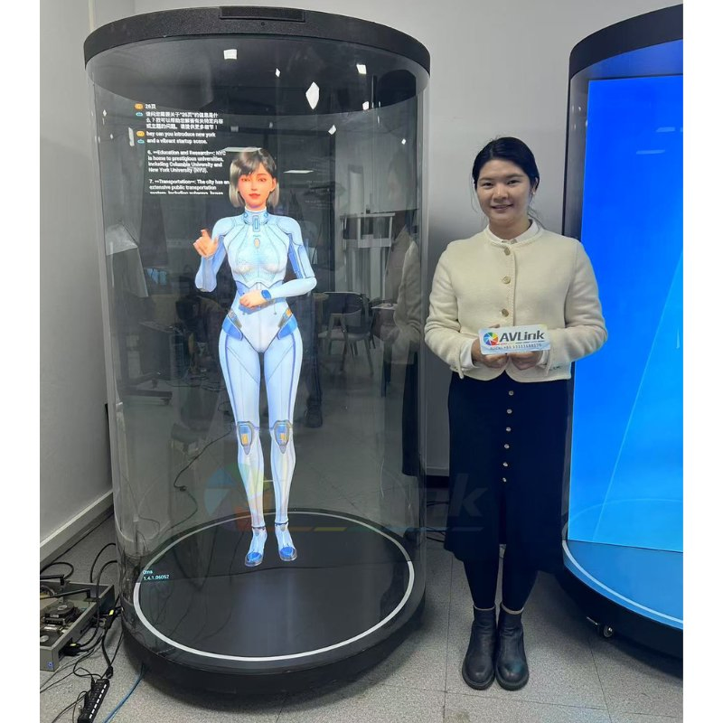 5.5inch and 21.5inch Cylindrical 3D Holographic Ai Interaction Transparent Showcase Holographic 3D Technology Display