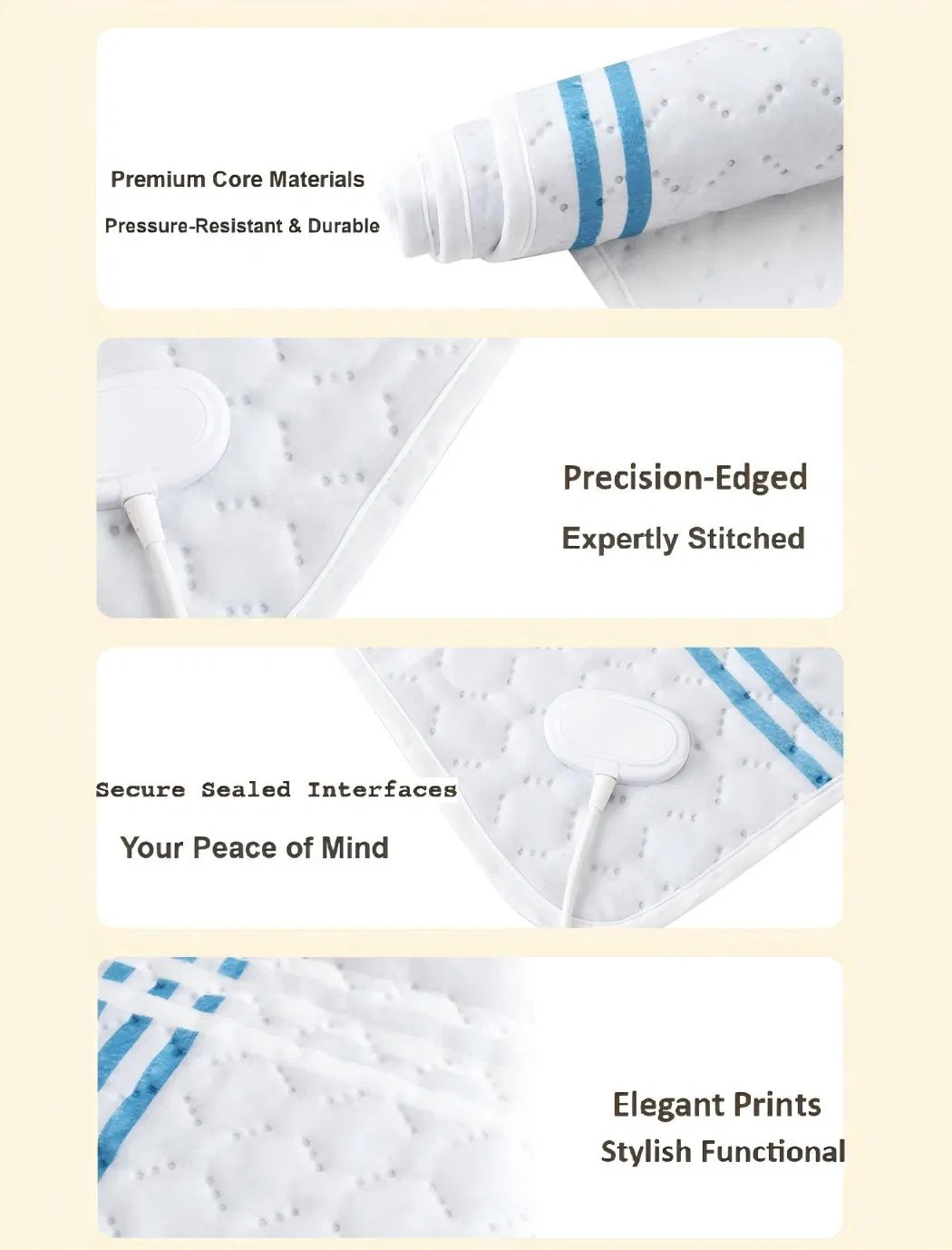 Portable, Waterproof, Electric Heated Blanket Wholesale Blanket Manufacturer with Good Service Electric Heating Blanket