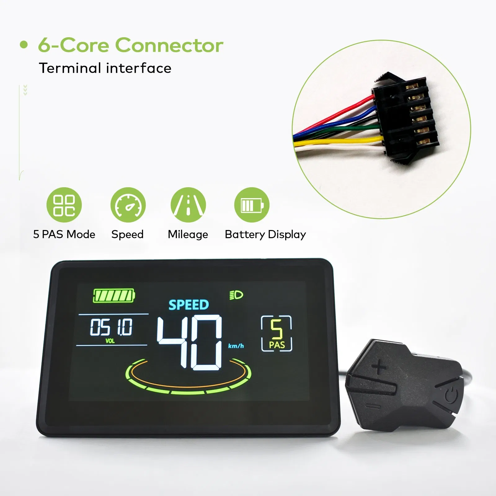 Cycling Display with LCD Screen for Ebikes with Bicycle Computer