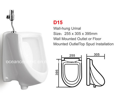 D15 Ceramic Wall-Hung Urinal, Floor Standing Urinal, Sensor Urinal