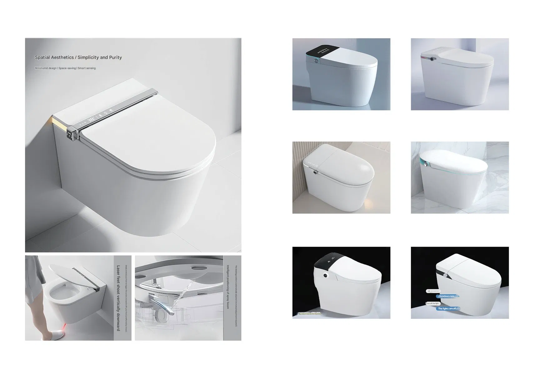 Touchless Control Smart Intelligent Flush Toilet Wc Toilet Inodoro Inteligente Ceramic One Piece Toilet Sanitary Ware for Hygienic Public Restroom Toilet