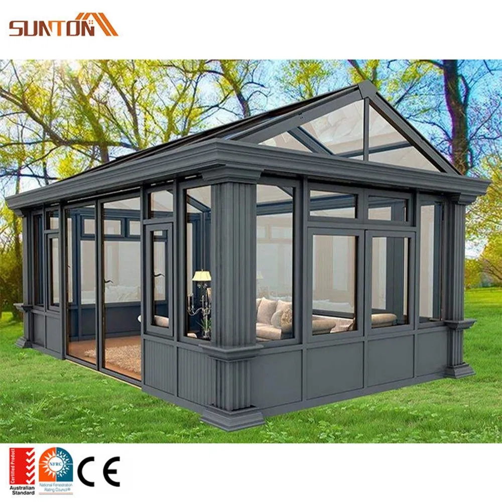 Customized Aluminum Frame Retractable Awning Roof Sliding Tempered Insulated Glass Greenhouse Sunroom Houses