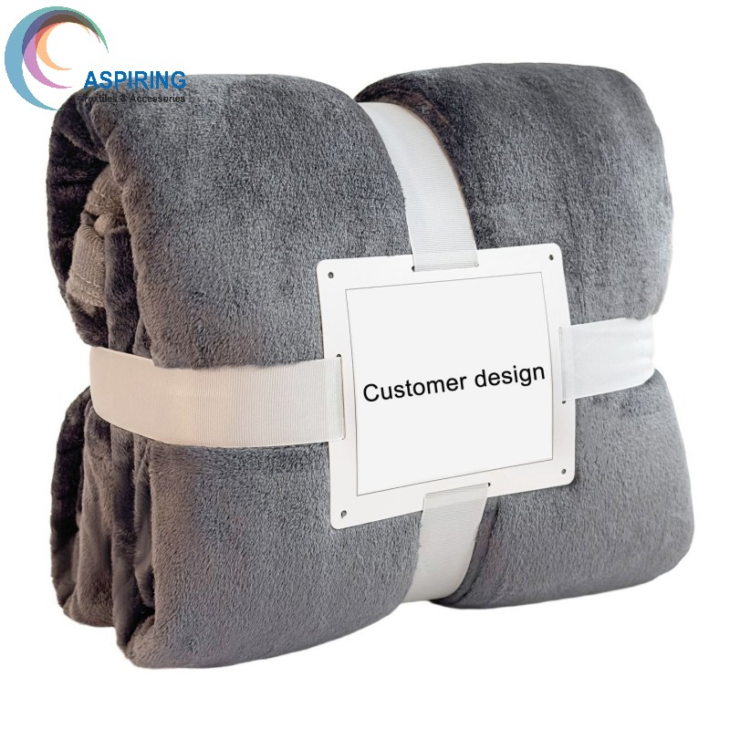 Soft Thick Warm 100% Polyester Solid Flannel Fleece Custom Colors Blanket