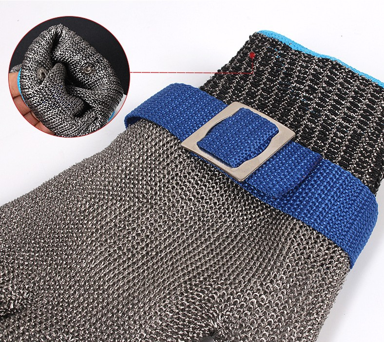 A9 Anti Inoxidable Oyster Shucking Butcher Protective Safety Working Cut Resistant Metal Stainless Steel Wire Gloves