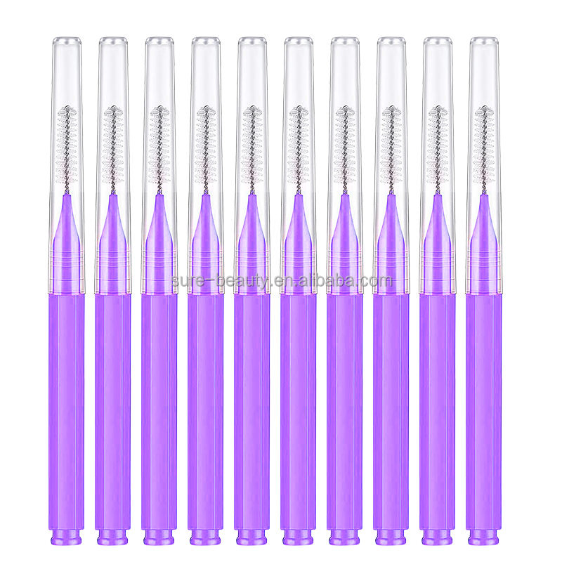 New Arrival Mini Brow Brush Flexible Eyebrow Tint Perm Styling Brush with Single Packing Cap