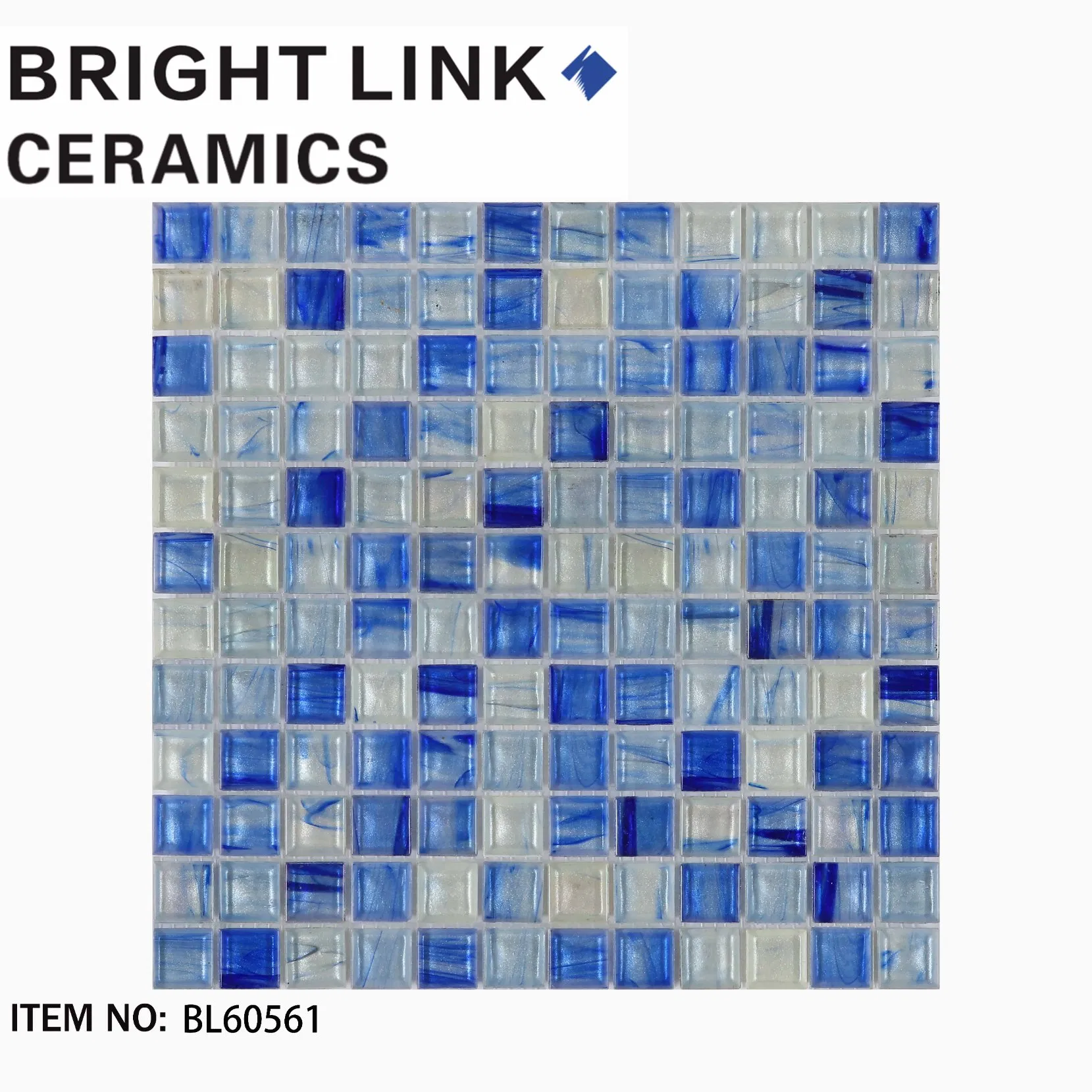 Стеклянная мозаика для ванной, микс цветов, 23x23 мм