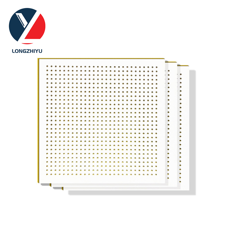 Glass Fiber Reinforced Gypsum Board Fireproof Fiberglass Composite Perforated Ceiling Tiles Hotels