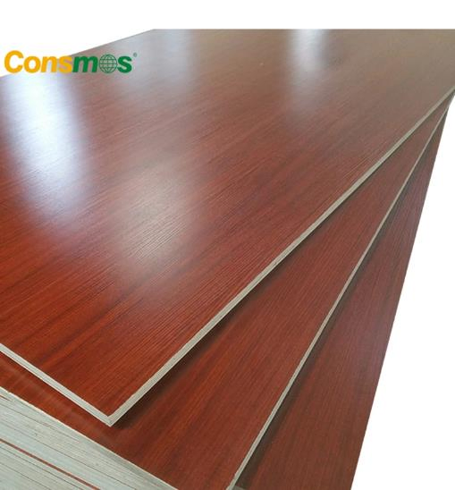 Consmos Furniture Grade 12mm 18mm White Poplar Core Melamine Laminated Plywood Manufacturer