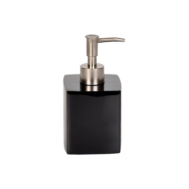 Hotel Bathroom Black Shiny Resin Soap Dispenser Wholesale