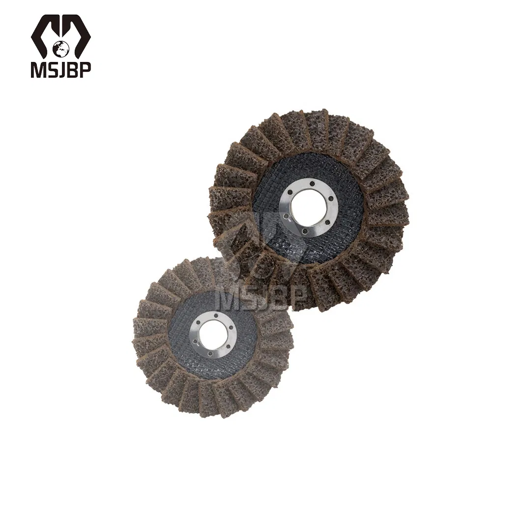 Msjbp Non Woven Polishing Wheel China Manufacturers Coarse / Medium / Fine Grit Surface Condition Flap Disc with Nylon Nonwoven