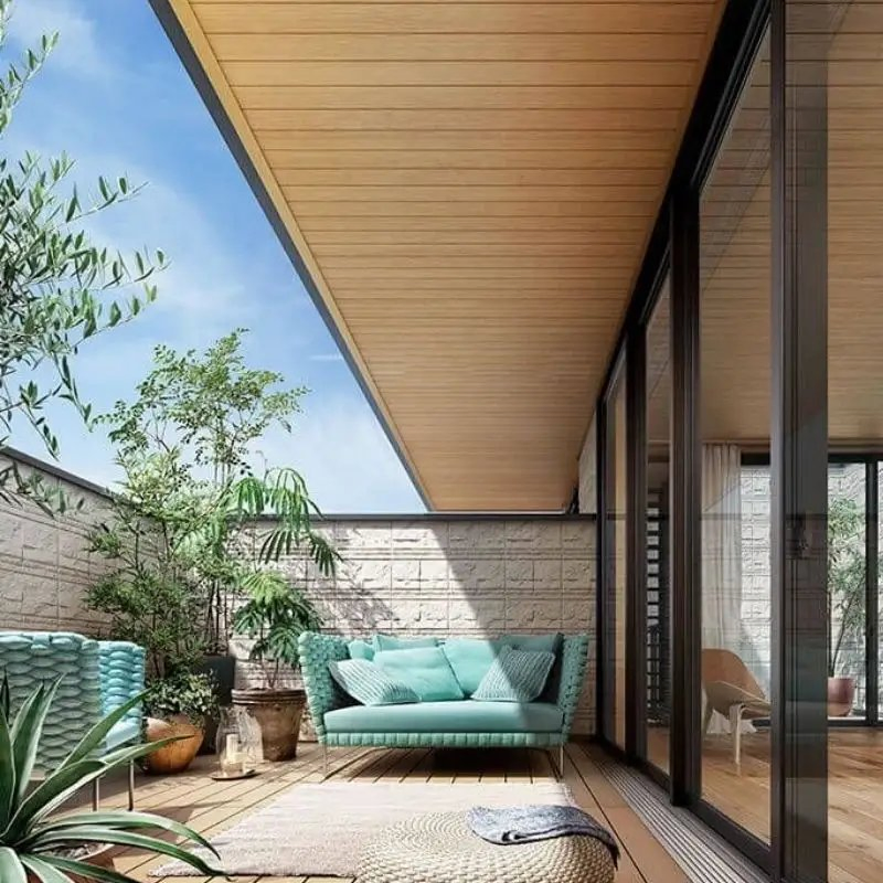 Wood Pattern Soild Plain Aluminum Soffit Panel for USA