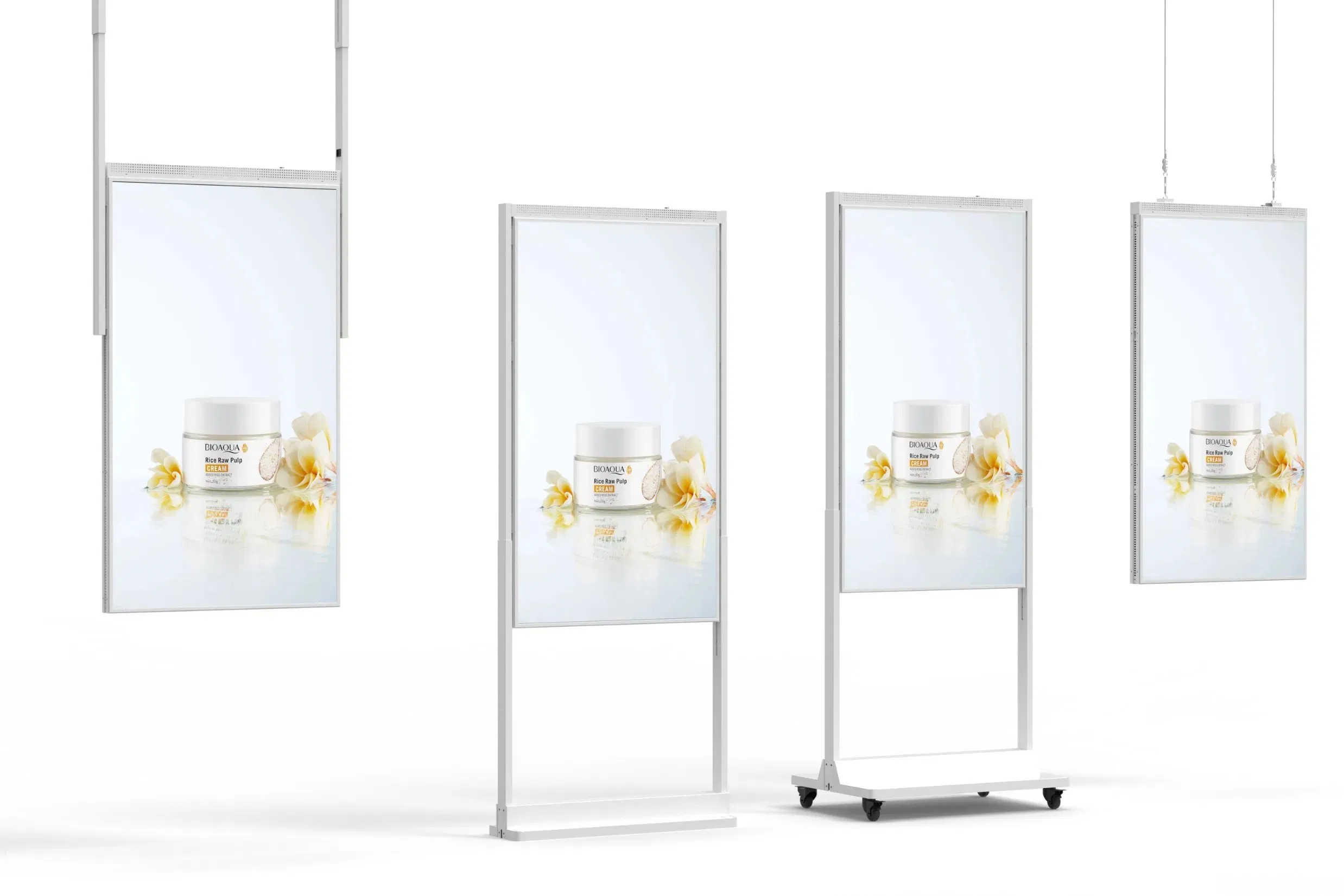 OEM ODM 86- Inch Android Windows Super-Slim High Brightness Ceiling Installation Indoor LCD Advertising Digital Display Signage Shop Window Screen