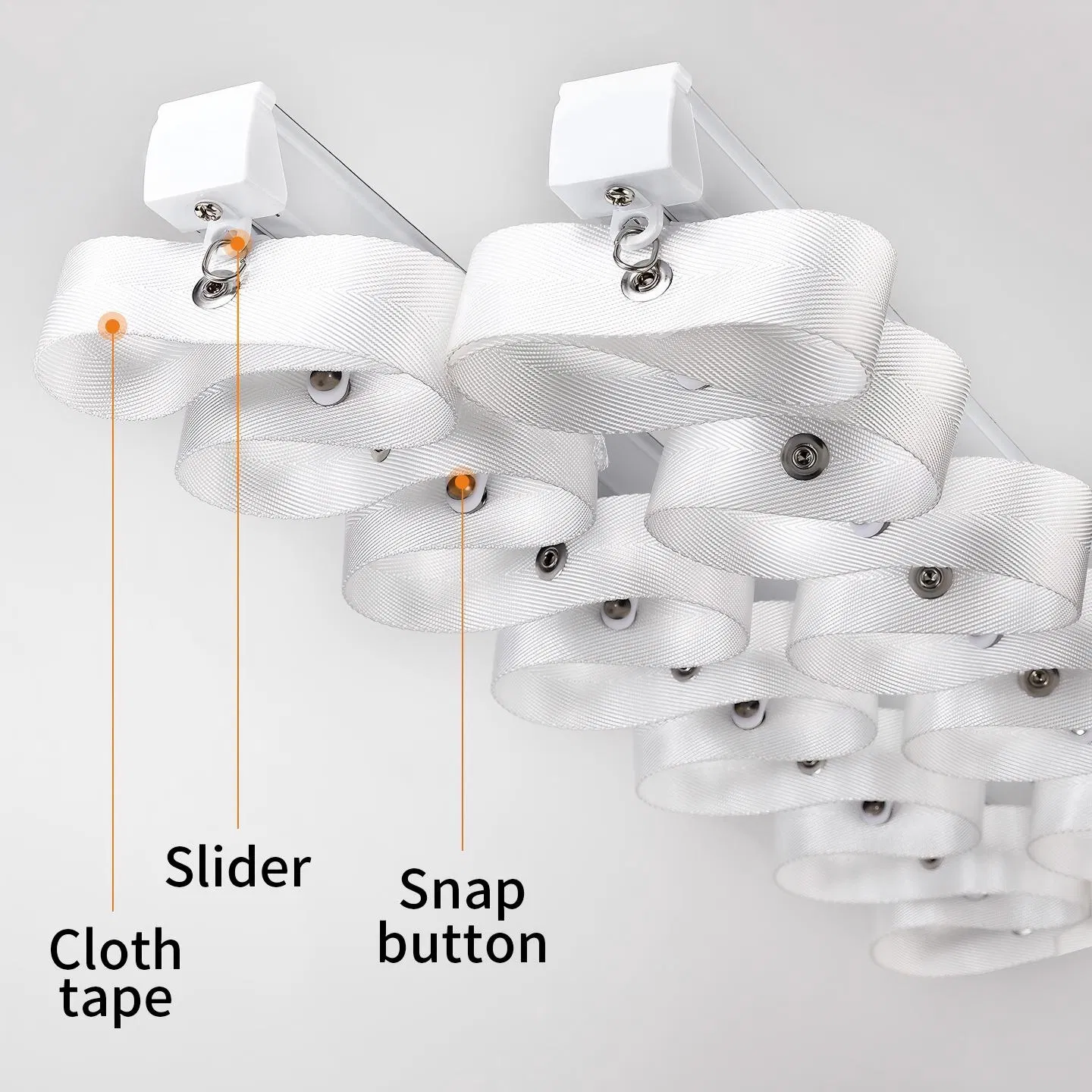 Beautiful and Elegant Windowsill with Wave Shaped Curtains and Dedicated Square Tracks