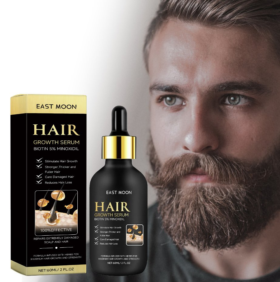 Online Wholesale and Retail Beard Hair Scalp Care Treatment Organic Biotin Regrowth Oil Serum Growing Hair Beard Growth Serum for Men