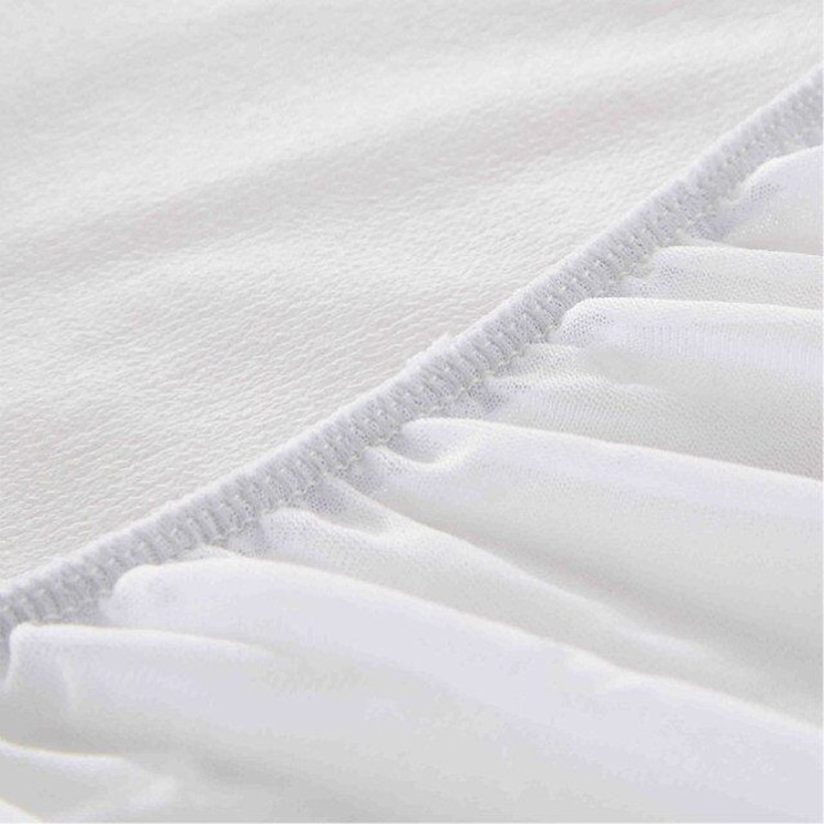 100% Terry Cotton Coated with Waterproof TPU Deep Pocket Knitted Elastic Skirt Bed Mattress Protector Cover
