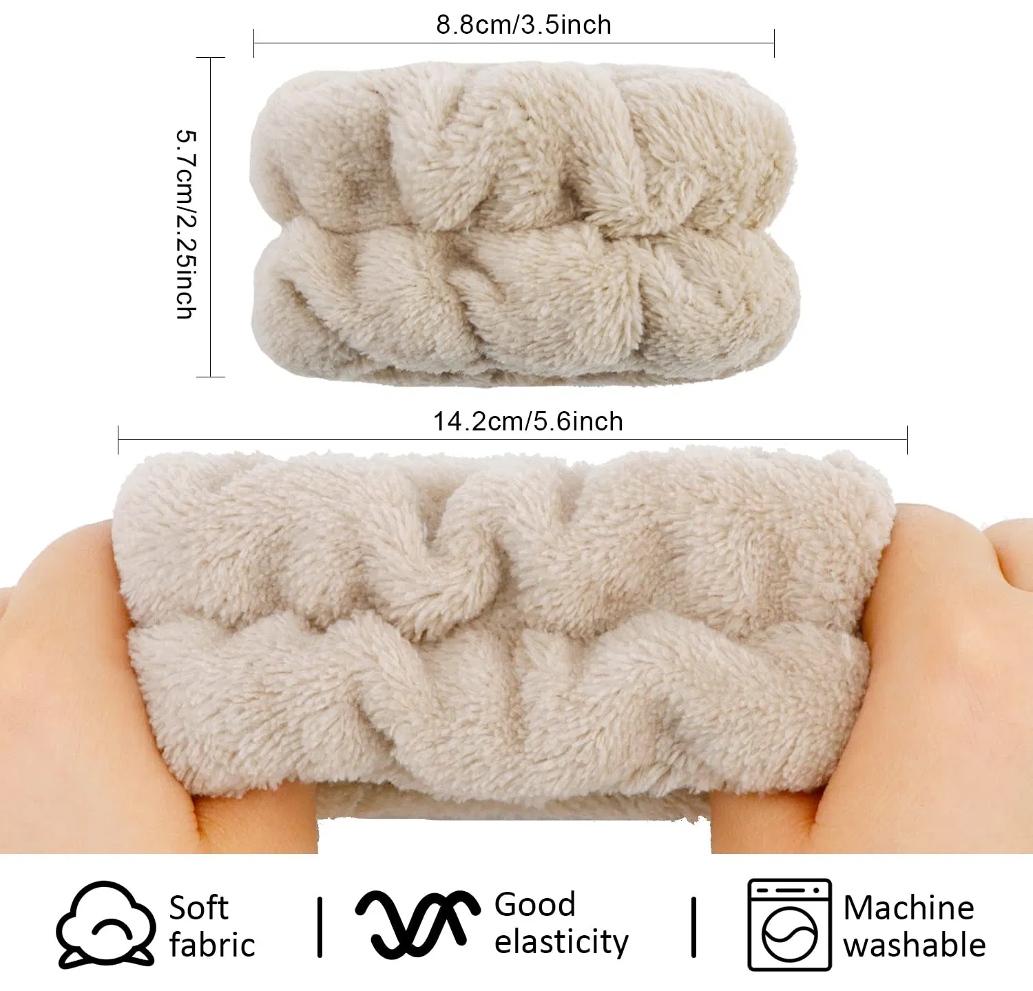 (6 Pairs) Absorbent SPA Face Washing Wristbands Wash Bands