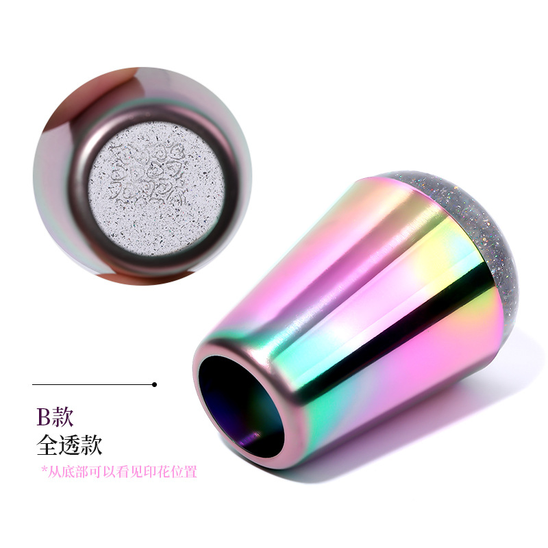 Wholesale Colorful Handle Shining Silicone Stamper for Printing Tools Stamped Nail Art