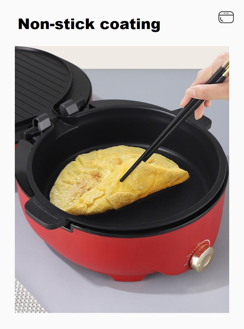 Detachable Multifunction Pizza Making Machine Electric Grill Fry Pan 1800W