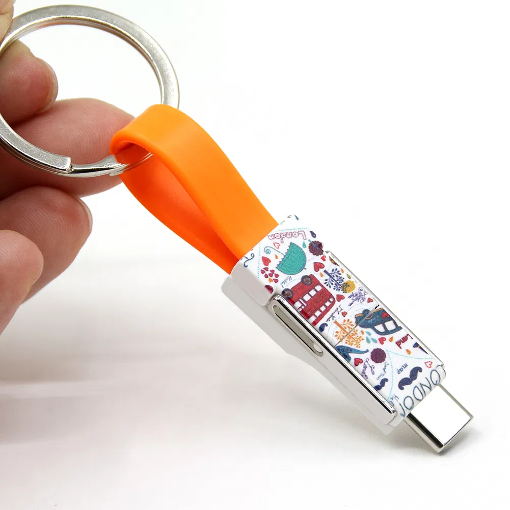 Keychain Magnetic Data Cable, USB Charging Date Cable, Mini 3 in 1 Charging Cable, Mobile Phone Cable, Promotional USB Date Cable