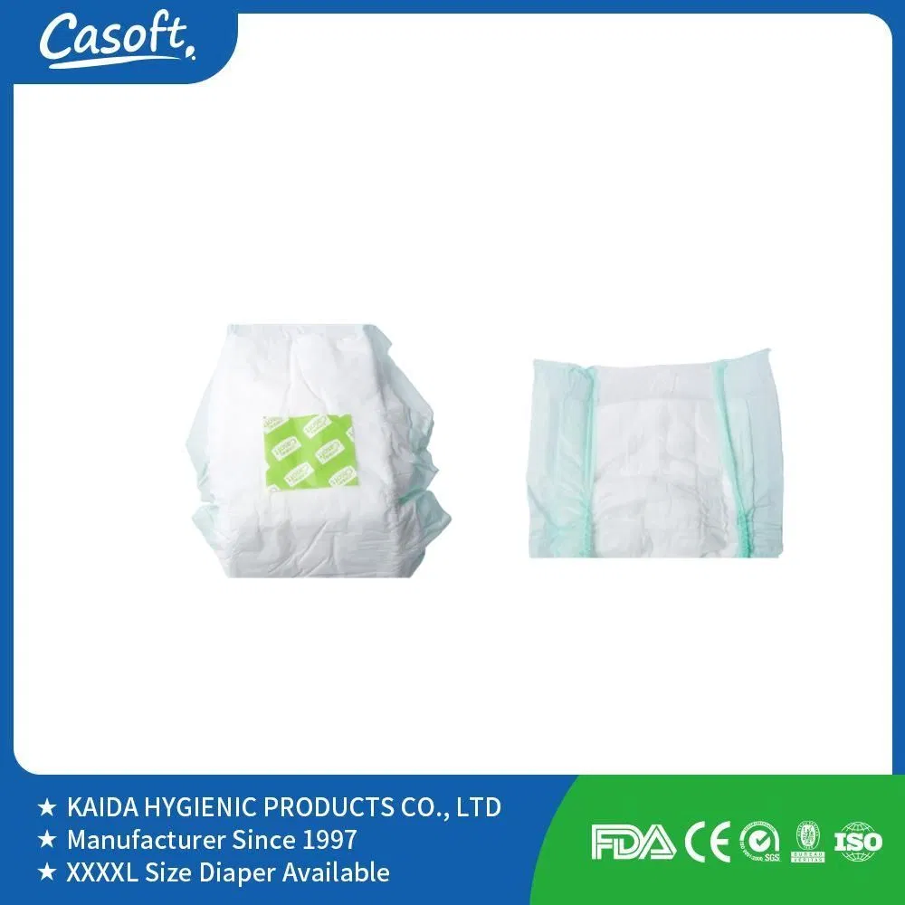 China Factory Wholesale Breathable Soft Dry Adult Nappies with Double Ears