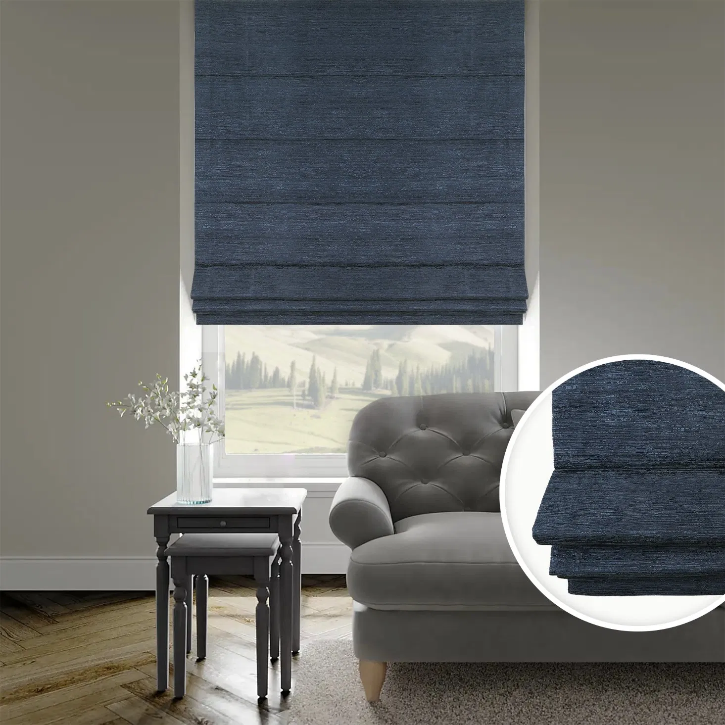 Wholesale Smart Automatic Blackout Dark Color Roman Blinds Curtains