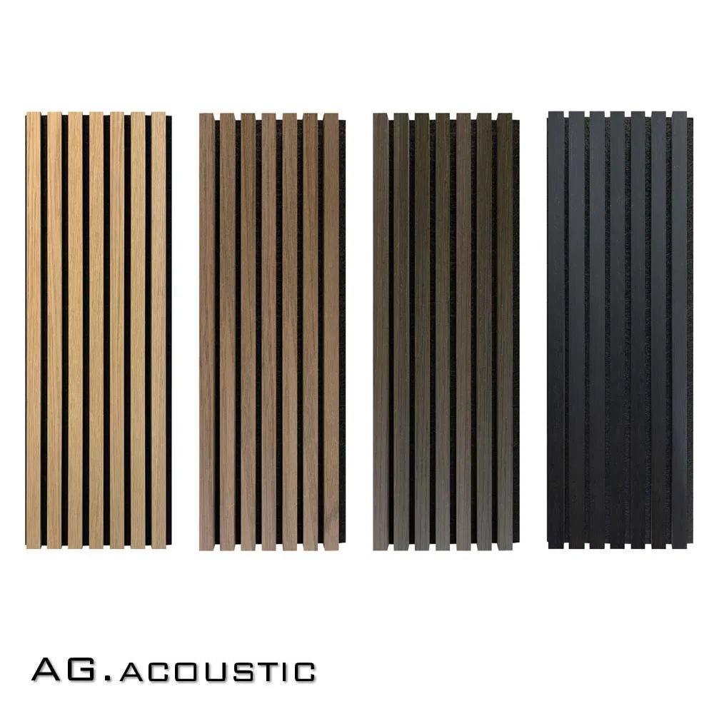 AG. Acoustic Oak Veneer Pet Soundproofing Felt Acoustic Wooden Slatted Wall Panels