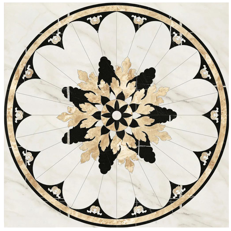 Мраморный медальон водной резки круглой формы