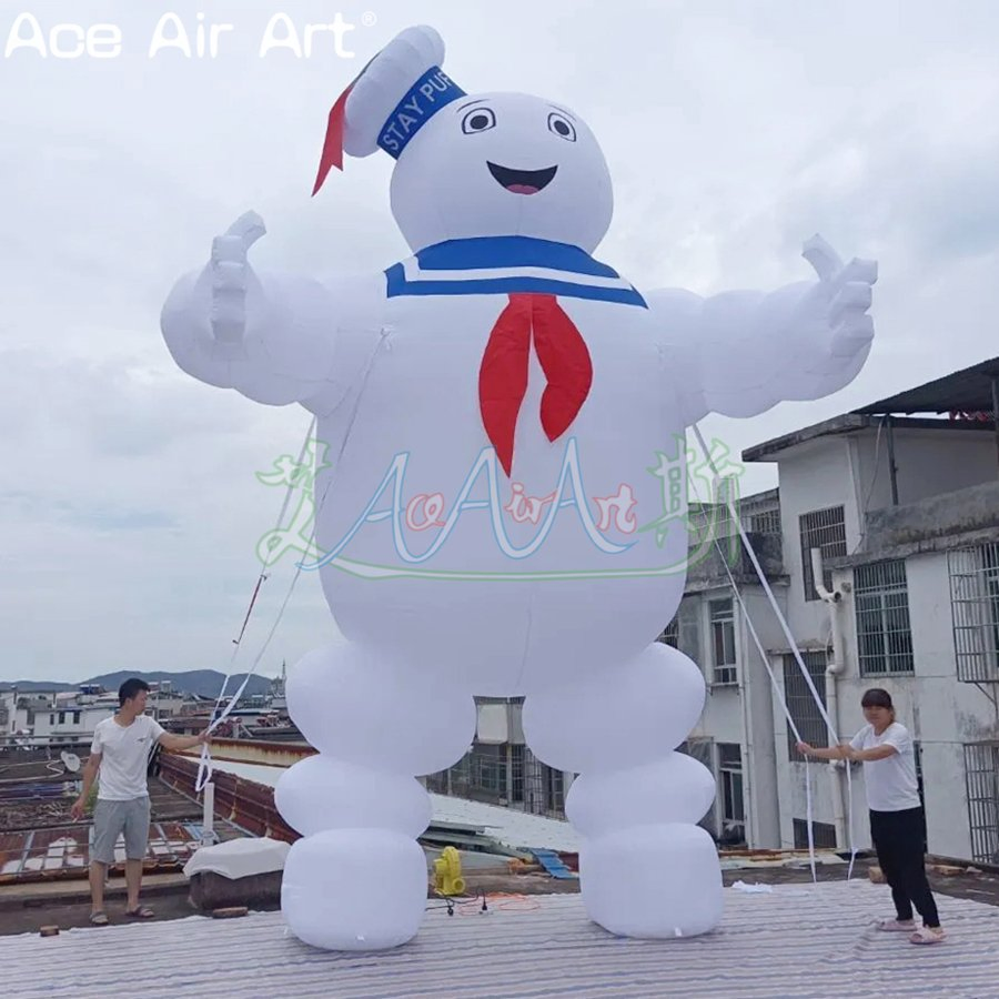 19FT H Inflatable Ghostbusters Pop up Marshmallow Man Cartoon for Outdoor Advertising or Event Decoration