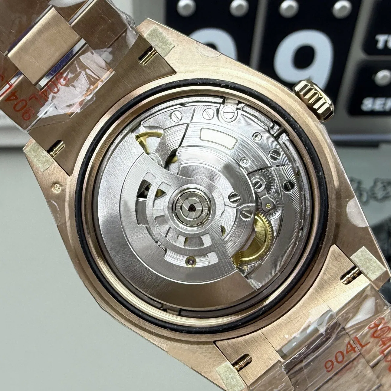 Grey Dial Diamond Bezel Date Watch Dark Grey Radiant Dial 18K Rose Gold Case Automatic Mechanical Men's Watch