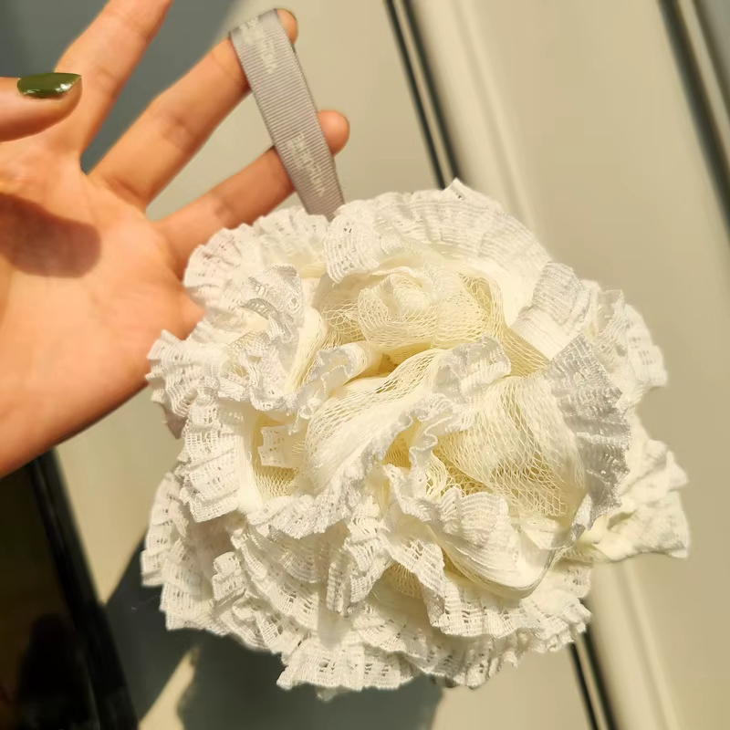 2025 Hot Product Lace Bath Shower Loofah Sponge Bath Mesh Shower Ball Body Scrubber Exfoliating Bath Sponge for Women and Men