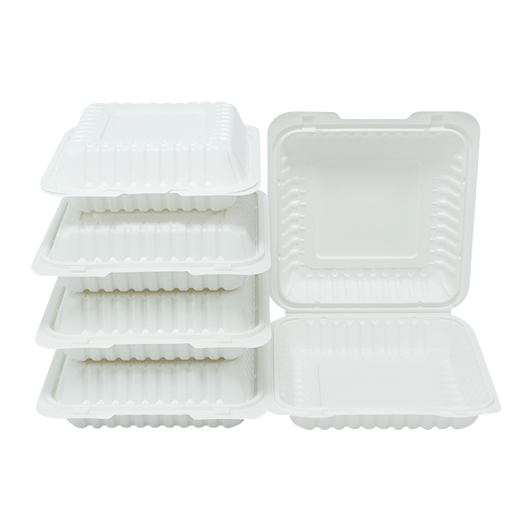 Take out Food Container Disposable Clamshell Box Biodegradable Cornstarch Tableware