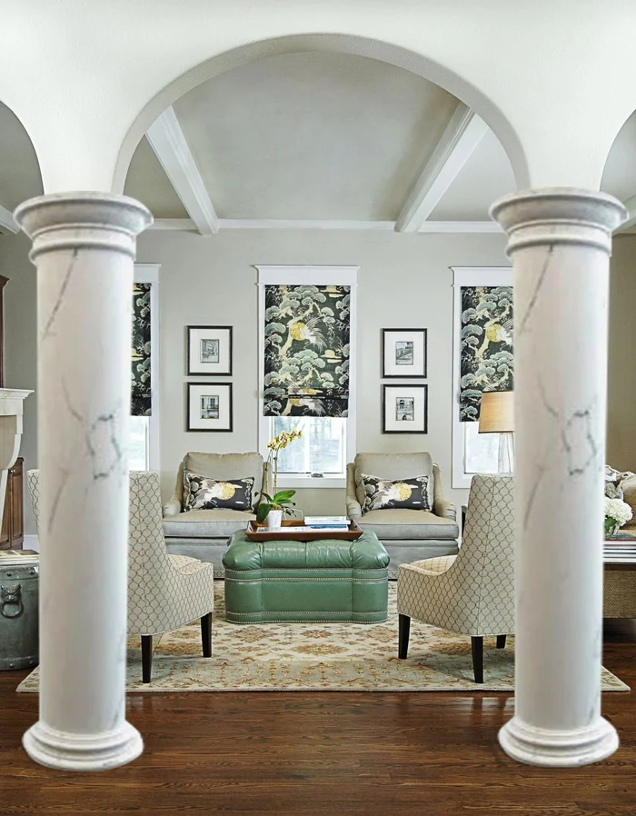 Hand Carved Column Round Roman Gate Pillar Interior Granite Pillar Stone Column