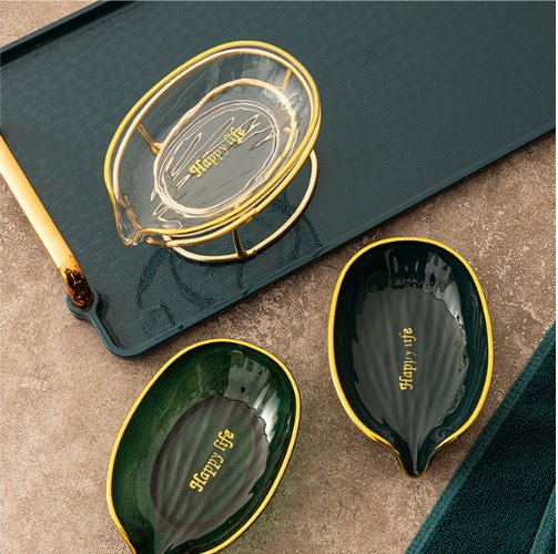 Classic Plastic Metal Soap Dish Raised Edges Bathroom Accessories