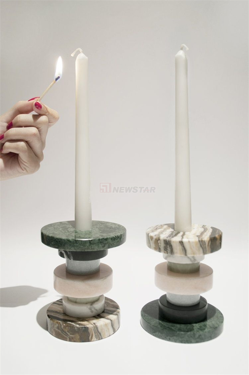Newstar Home Decoration Natural Marble Tray Travertine Tray Plate Candle Holder Tray