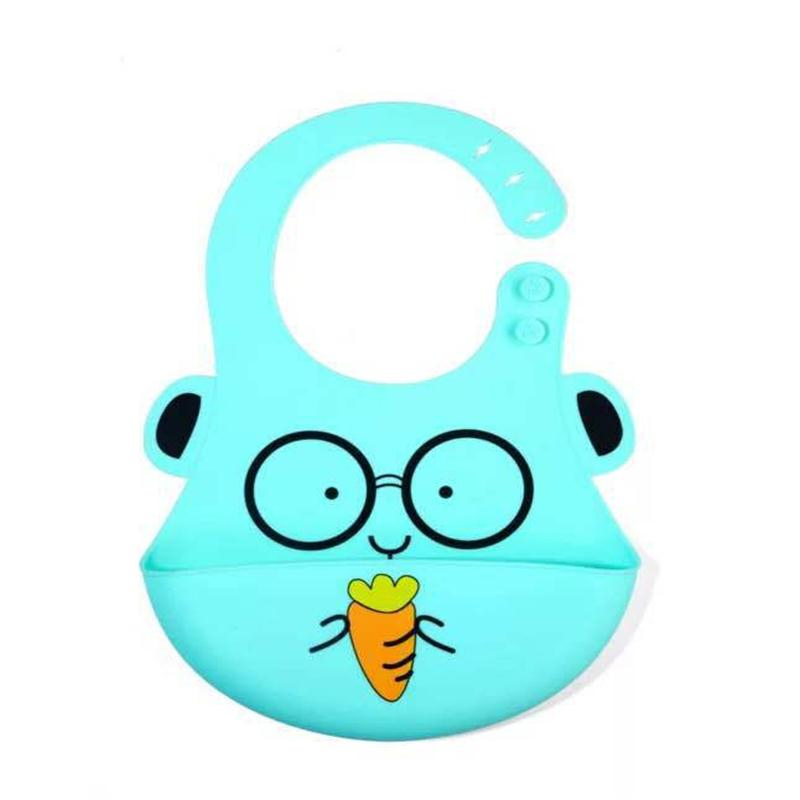 Baby Food Three-Dimensional Waterproof Children's Large Drool Pocket Silicone Bibs