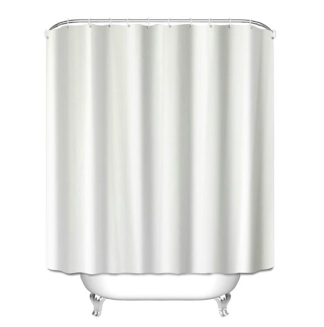 Simple Solid Color Waterproof Polyester Bathroom Shower Curtain