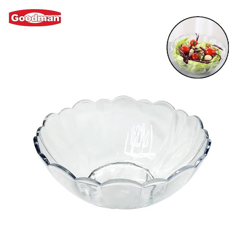 Restaurant Buffet Serving Clear Acrylic Flower Shape Plastic PC Mixing Salad Bowl
