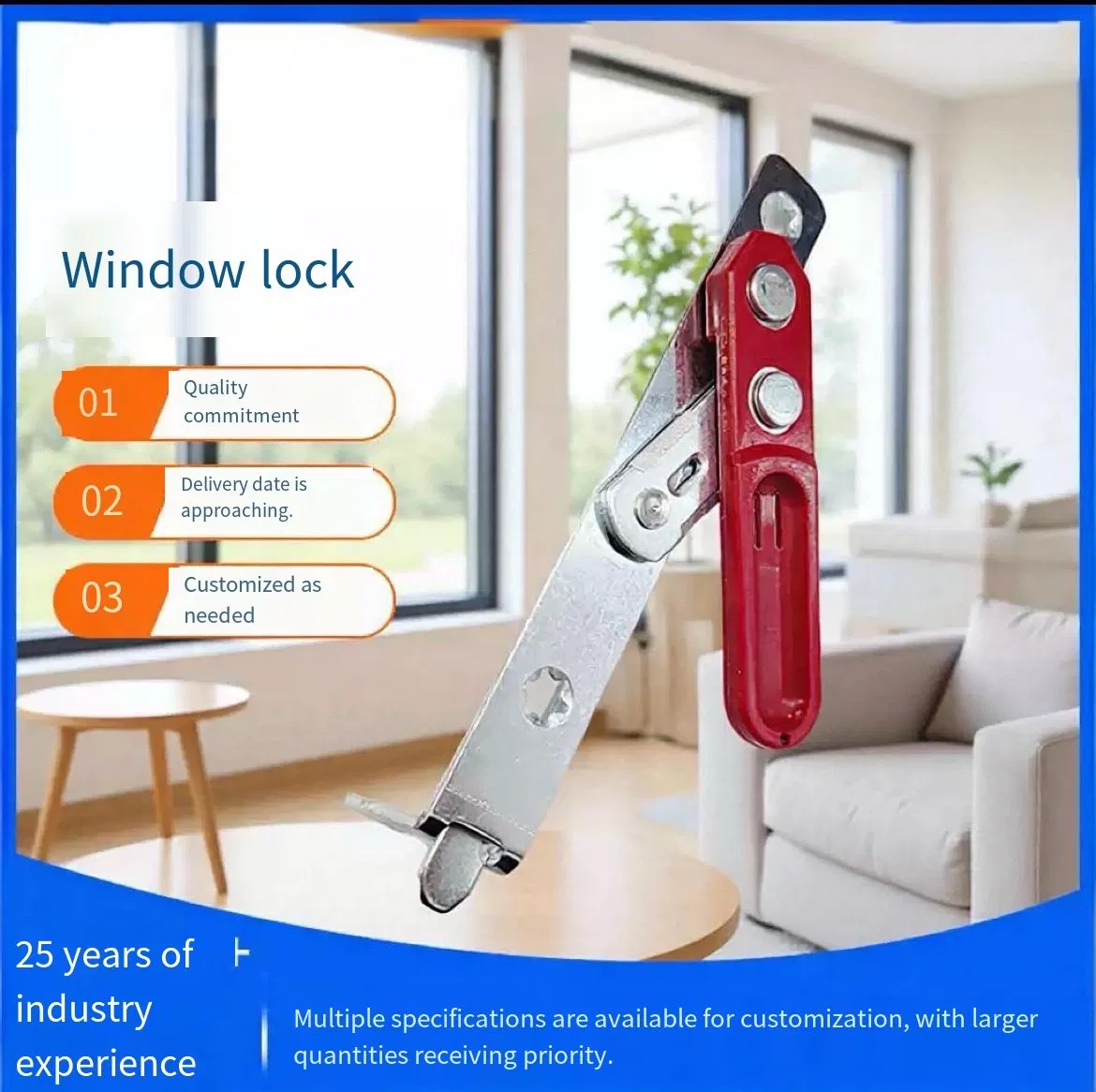 Reinforced Steel Door Lock with Dual Bolt Design Door Spring Lock Hardware
