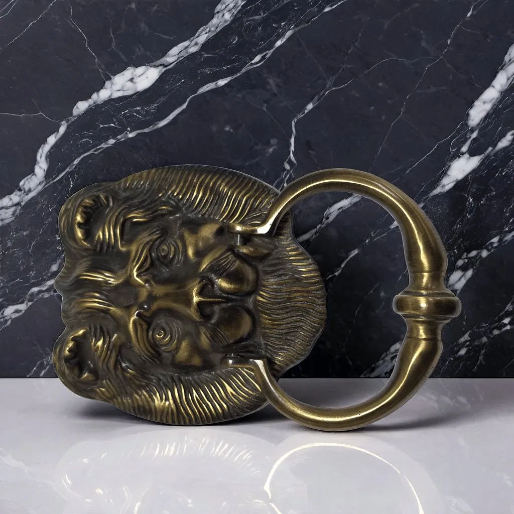 Majestic Brass Lion Door Knocker for Elegant Home Entrances