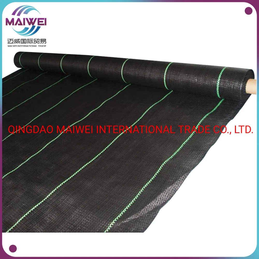 PP Woven Weed Control Mat, Black Plastic Ground Cover Woven Fabric, Woven Weed Barrier Mat for Greenhouse/Farms, Plastic Geotextile Fabric