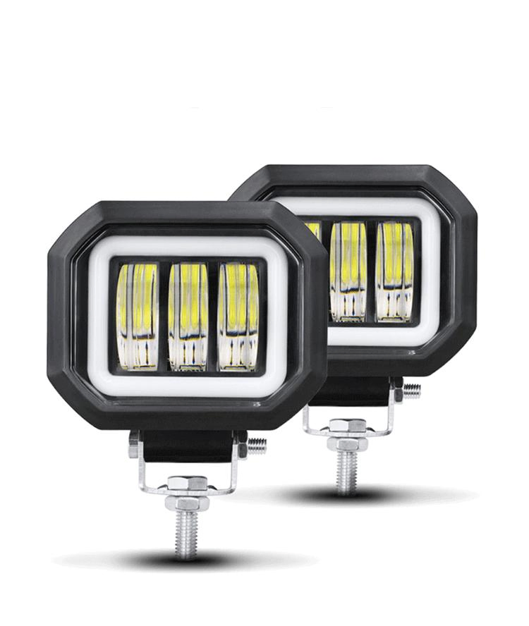 LED Angel Eye Motorcycle Spotlights, 30W Fog Lights