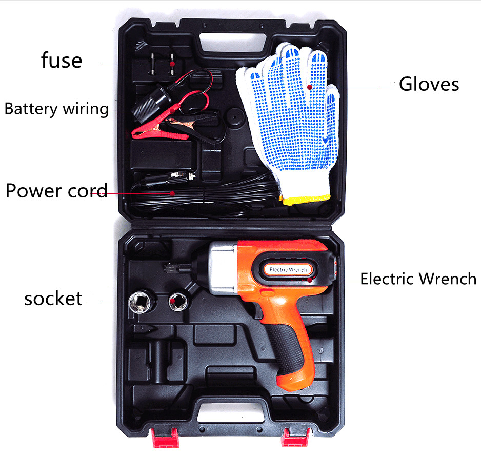 12V 80W Electric Wrench with LED Auto Repair Tools /Vehicle-Mounted Electric Impact Wrench