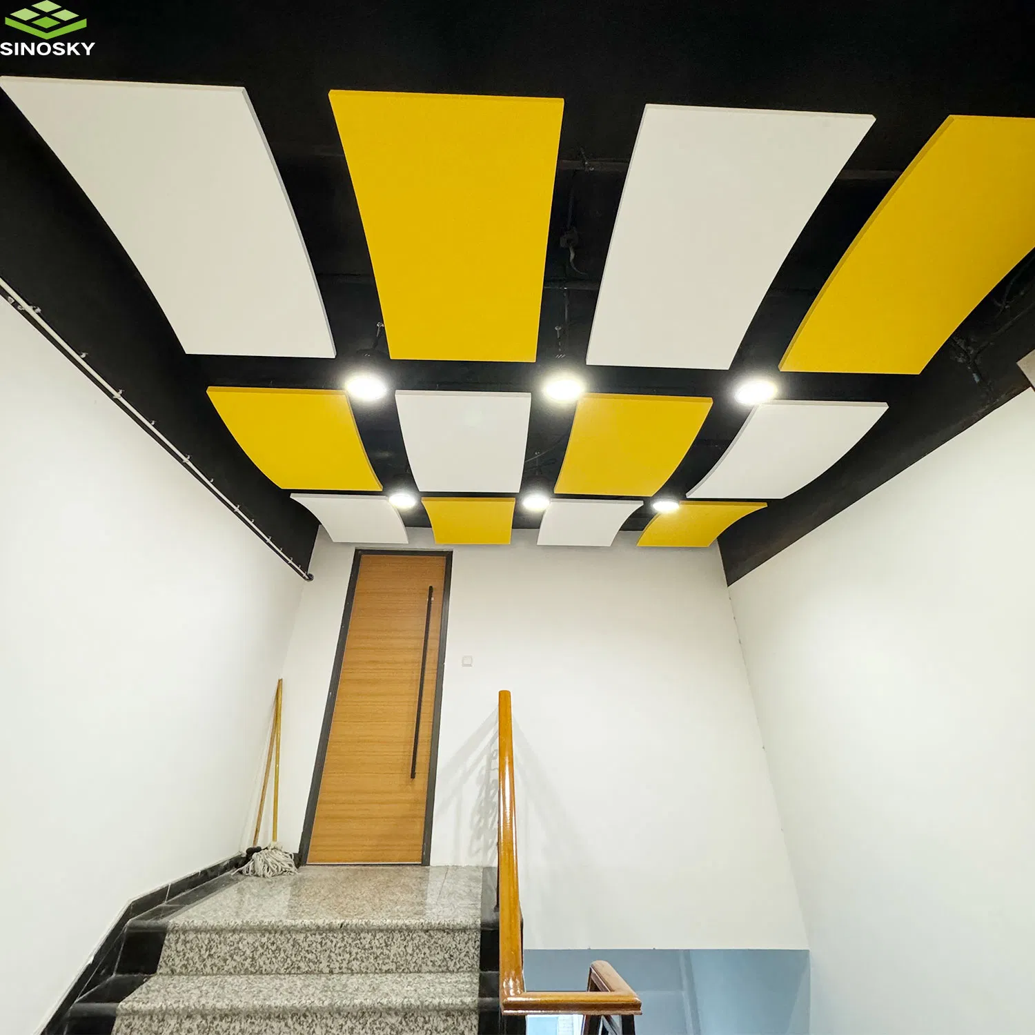 Customized Fiberglass Suspended Ceiling Acoustic Baffle Wave Design Wall Panel