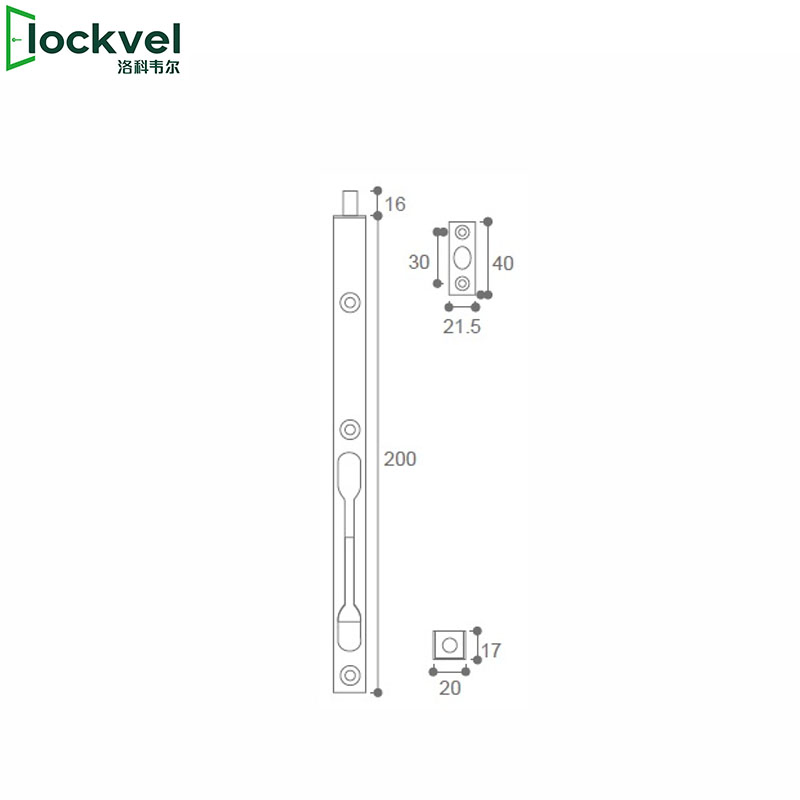 SS304 Door Accessories Latch Flush Bolt for Double Door Comply ANSI/Bhma A156.16
