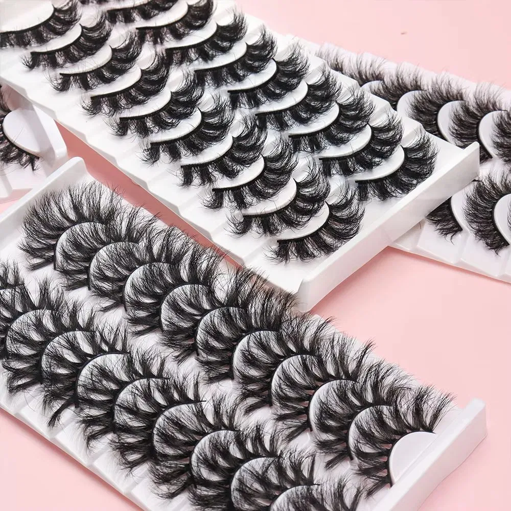 Wholesale Lashes Full Strip Lashes Fluffy 25mm Cruelty Vegan Faux Mink Eyelashes 3D 4D 5D Lashes