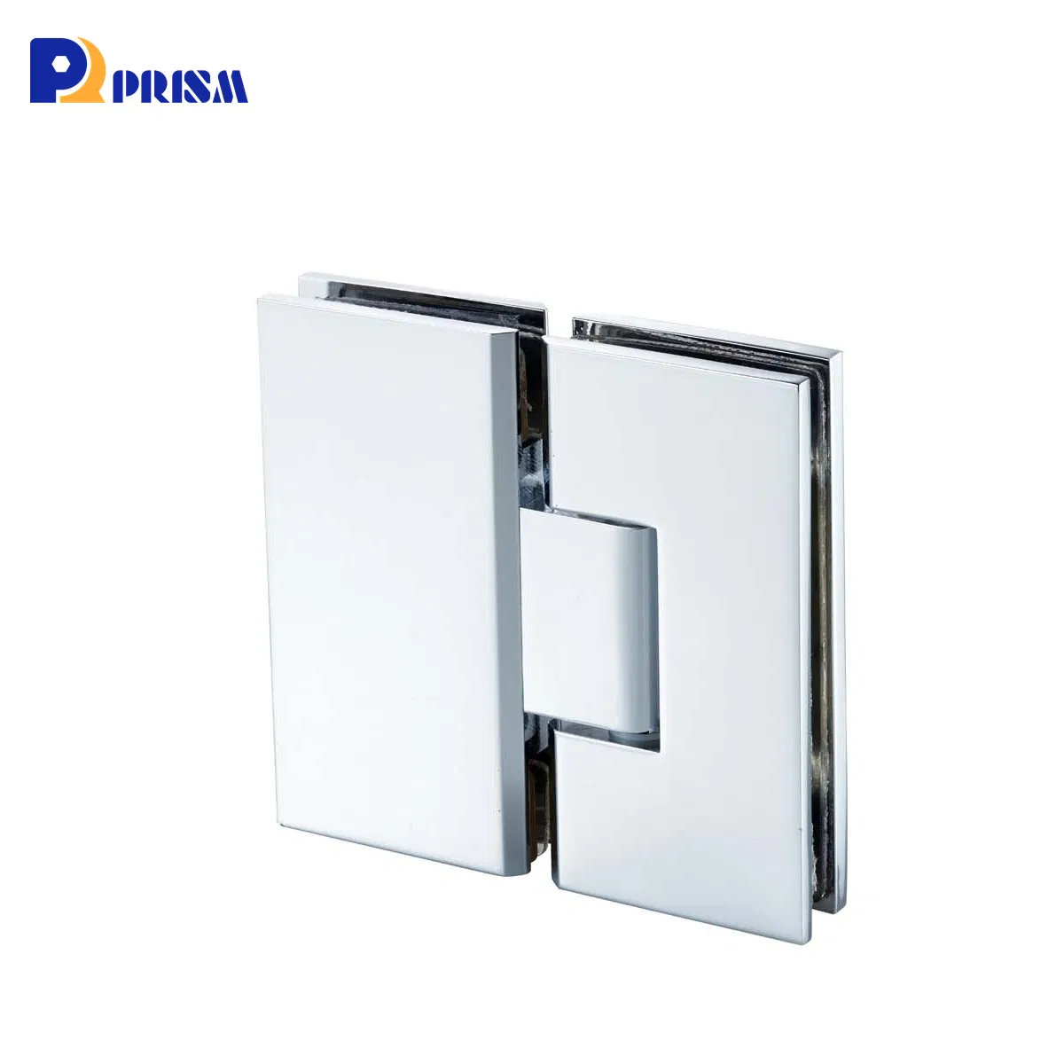 Glass Door Hinges with Spring Solid Brass Chrome 180° Shower Door Hinge Narrow Rectangular Glass Clip